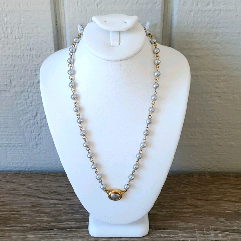 Gold and Silver Pearl Necklace